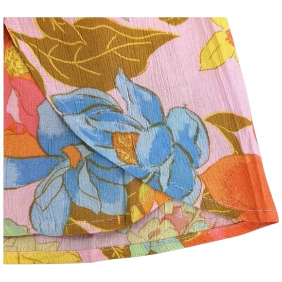 EUC Billabong Wandering Soul Smocked Waist Split Leg Floral Beach Pants Size S/M - Picture 5 of 8